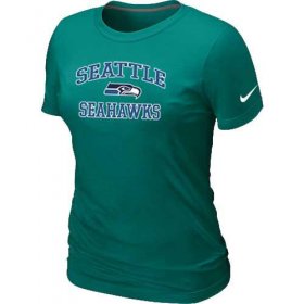 Wholesale Cheap Women\'s Nike Seattle Seahawks Heart & Soul NFL T-Shirt Light Green