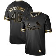 Wholesale Cheap Nike Cardinals #46 Paul Goldschmidt Black Gold Authentic Stitched MLB Jersey