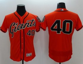 Wholesale Cheap Giants #40 Madison Bumgarner Orange Flexbase Authentic Collection Stitched MLB Jersey