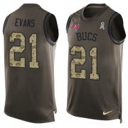 Wholesale Cheap Nike Buccaneers #21 Justin Evans Green Men's Stitched NFL Limited Salute To Service Tank Top Jersey