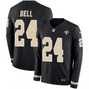 Wholesale Cheap Nike Saints #24 Vonn Bell Black Team Color Men's Stitched NFL Limited Therma Long Sleeve Jersey