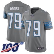 Wholesale Cheap Nike Lions #79 Kenny Wiggins Gray Youth Stitched NFL Limited Rush 100th Season Jersey