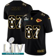 Wholesale Cheap Kansas City Chiefs #87 Travis Kelce Nike Carbon Black Super Bowl LIV 2020 Vapor Cristo Redentor Limited NFL Jersey