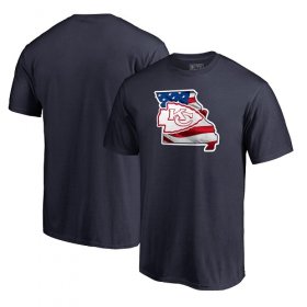 Wholesale Cheap Men\'s Kansas City Chiefs NFL Pro Line by Fanatics Branded Navy Banner State T-Shirt