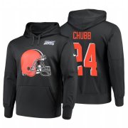 Wholesale Cheap Cleveland Browns #24 Nick Chubb Nike NFL 100 Primary Logo Circuit Name & Number Pullover Hoodie Anthracite