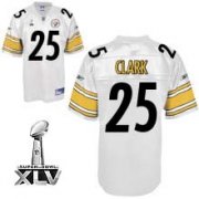 Wholesale Cheap Steelers #25 Ryan Clark White Super Bowl XLV Stitched Throwback NFL Jersey