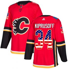 Wholesale Cheap Adidas Flames #34 Miikka Kiprusoff Red Home Authentic USA Flag Stitched NHL Jersey