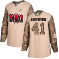 Wholesale Cheap Adidas Senators #41 Craig Anderson Camo Authentic 2017 Veterans Day Stitched Youth NHL Jersey