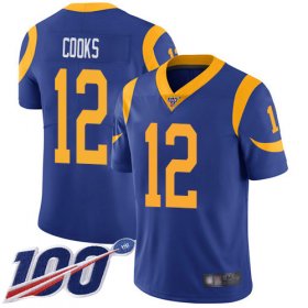 Wholesale Cheap Nike Rams #12 Brandin Cooks Royal Blue Alternate Men\'s Stitched NFL 100th Season Vapor Limited Jersey