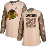 Wholesale Cheap Adidas Blackhawks #22 Ryan Carpenter Camo Authentic 2017 Veterans Day Stitched NHL Jersey