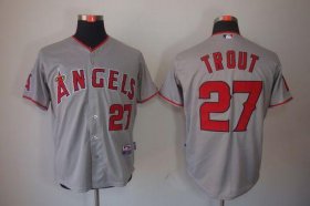 Wholesale Cheap Angels of Anaheim #27 Mike Trout Grey Cool Base Stitched MLB Jersey