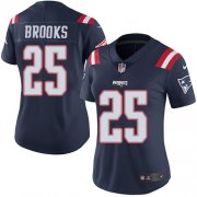 Wholesale Cheap Nike Patriots #25 Terrence Brooks Navy Blue Women's Stitched NFL Limited Rush Jersey