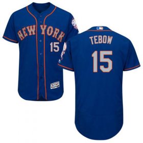 Wholesale Cheap Mets #15 Tim Tebow Blue(Grey NO.) Flexbase Authentic Collection Stitched MLB Jersey