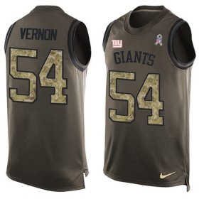 Wholesale Cheap Nike Giants #54 Olivier Vernon Green Men\'s Stitched NFL Limited Salute To Service Tank Top Jersey