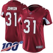 Wholesale Cheap Nike Cardinals #31 David Johnson Red Team Color Women's Stitched NFL 100th Season Vapor Limited Jersey