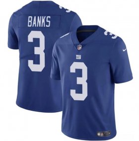 Cheap Men\'s New York Giants #3 Deonte Banks Blue Vapor Untouchable Limited Football Stitched Jersey