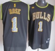 Wholesale Cheap Chicago Bulls #1 Derrick Rose Black Electricity Fashion Jersey