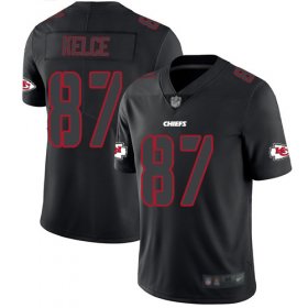Wholesale Cheap Nike Chiefs #87 Travis Kelce Black Men\'s Stitched NFL Limited Rush Impact Jersey