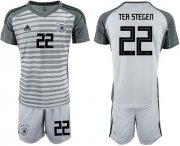 Wholesale Cheap Germany #22 Ter Stegen Grey Goalkeeper Soccer Country Jersey