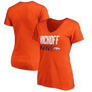 Wholesale Cheap Denver Broncos Fanatics Branded Women's Kickoff 2020 V-Neck T-Shirt Orange
