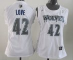 Wholesale Cheap Minnesota Timberwolves #42 Kevin Love White Womens Jersey