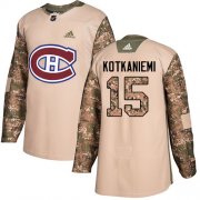 Wholesale Cheap Adidas Canadiens #15 Jesperi Kotkaniemi Camo Authentic 2017 Veterans Day Stitched NHL Jersey