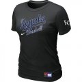 Wholesale Cheap Women's MLB Kansas City Royals Black Nike Short Sleeve Practice T-Shirt