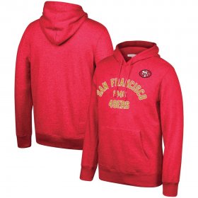 Wholesale Cheap San Francisco 49ers Mitchell & Ness Team History Pullover Hoodie Scarlet