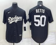 Wholesale Cheap Men's Los Angeles Dodgers #50 Mookie Betts Black Turn Back The Clock Stitched Cool Base Jersey