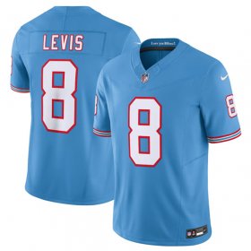 Men\'s Tennessee Titans #8 Will Levis Light Blue 2023 F.U.S.E. Vapor Limited Throwback Stitched Jersey
