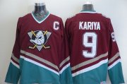 Wholesale Cheap Ducks #9 Paul Kariya Red CCM Throwback Stitched NHL Jersey