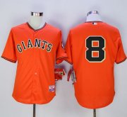 Wholesale Cheap Giants #8 Hunter Pence Orange Old Style "Giants" Stitched MLB Jersey