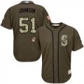 Wholesale Cheap Mariners #51 Randy Johnson Green Salute to Service Stitched Youth MLB Jersey