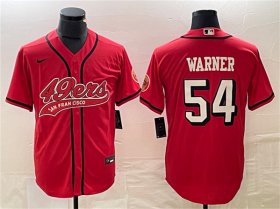Cheap Men\'s San Francisco 49ers #54 Fred Warner New Red Cool Base Stitched Baseball Jersey