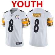 Wholesale Cheap Youth Pittsburgh Steelers #8 Kenny Pickett 2022 White Vapor Untouchable Limited Stitched Jersey