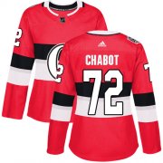 Wholesale Cheap Adidas Senators #72 Thomas Chabot Red Authentic 2017 100 Classic Women's Stitched NHL Jersey