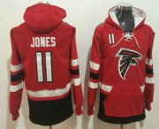 Wholesale Cheap Men's Atlanta Falcons #11 Julio Jones NEW Red Pocket Stitched NFL Pullover Hoodie