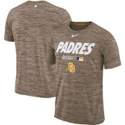 Wholesale Cheap San Diego Padres Nike Authentic Collection Velocity Team Issue Performance T-Shirt Brown