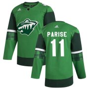 Wholesale Cheap Minnesota Wild #11 Zach Parise Men's Adidas 2020 St. Patrick's Day Stitched NHL Jersey Green.jpg.jpg