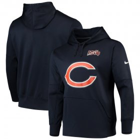 Wholesale Cheap Chicago Bears Nike 100th Season Primary Logo Circuit Performance Pullover Hoodie Navy