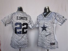 Wholesale Cheap Nike Cowboys #22 Emmitt Smith Zebra Women\'s Stitched NFL Elite Jersey