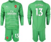 Wholesale Cheap Arsenal #13 Ospina Green Goalkeeper Long Sleeves Soccer Club Jersey