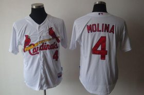 Wholesale Cheap Cardinals #4 Yadier Molina White Cool Base Stitched MLB Jersey