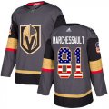 Wholesale Cheap Adidas Golden Knights #81 Jonathan Marchessault Grey Home Authentic USA Flag Stitched NHL Jersey