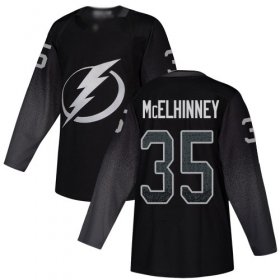 Cheap Adidas Lightning #35 Curtis McElhinney Black Alternate Authentic Stitched NHL Jersey