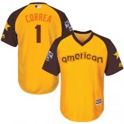 Wholesale Cheap Astros #1 Carlos Correa Gold 2016 All-Star American League Stitched Youth MLB Jersey