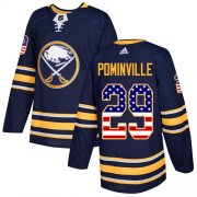 Wholesale Cheap Adidas Sabres #29 Jason Pominville Navy Blue Home Authentic USA Flag Stitched NHL Jersey