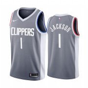 Wholesale Cheap Los Angeles Clippers #1 Reggie Jackson Gray NBA Swingman 2020-21 Earned Edition Jersey