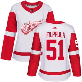 Wholesale Cheap Adidas Red Wings #51 Valtteri Filppula White Road Authentic Women\'s Stitched NHL Jersey