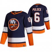 Wholesale Cheap New York Islanders #6 Ryan Pulock Navy Blue Men's Adidas 2020-21 Reverse Retro Alternate NHL Jersey